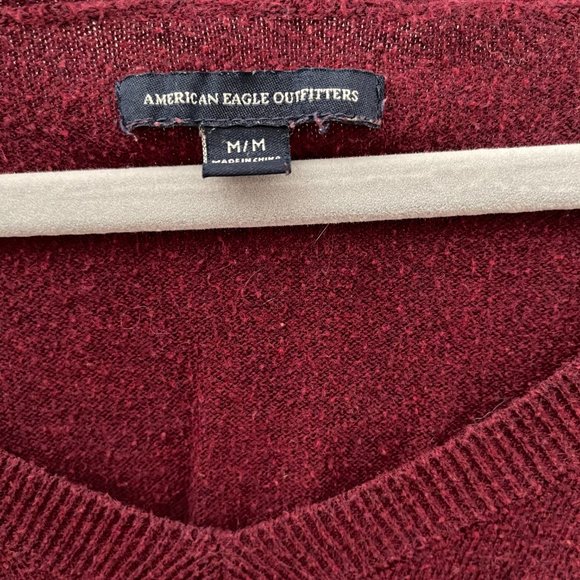 SALE | American Eagle - Burgundy V-Neck Pullover - Picture 3 of 3